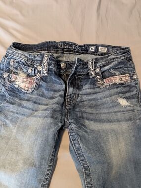 Miss Me Women's Blue Distressed Jeans - Size 30